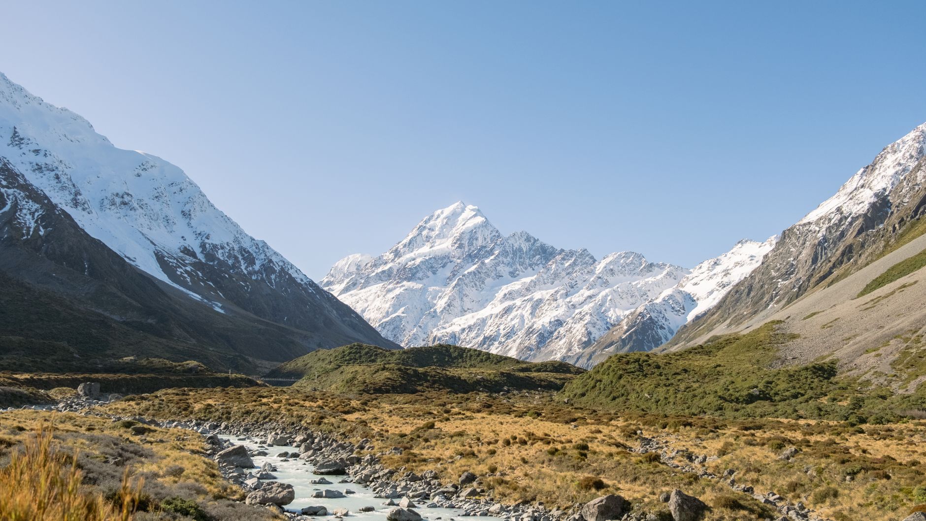 Southern Alps ice and snow capped peaks